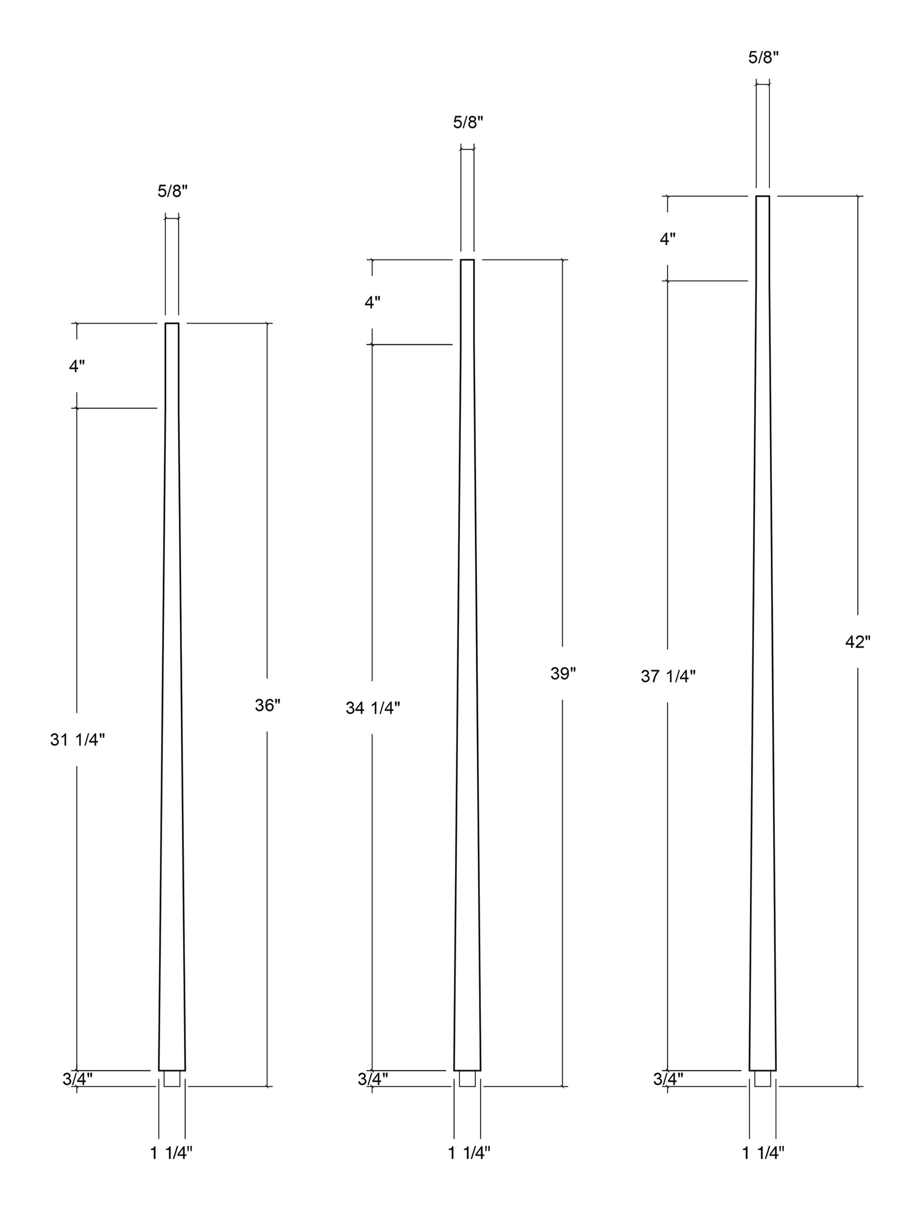 1600 Square Tapered Baluster