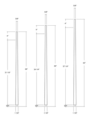 1600 Square Tapered Baluster