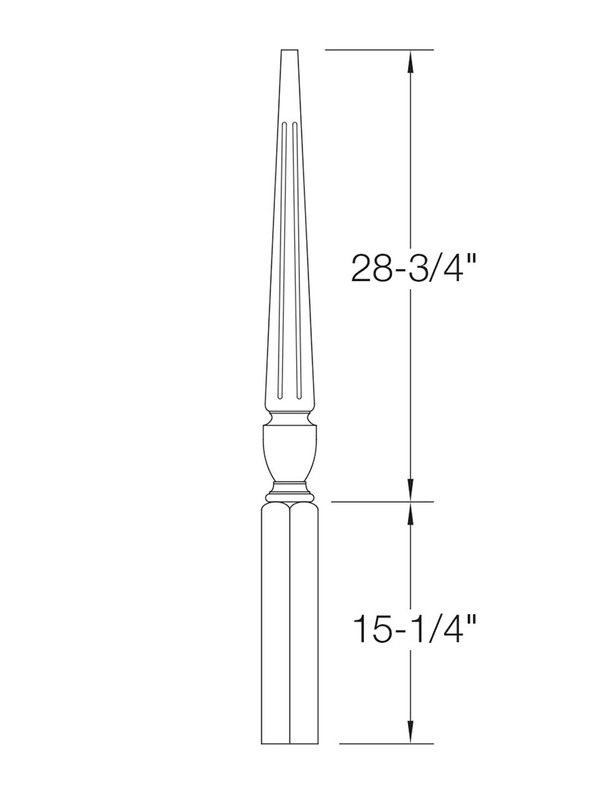 Stockbridge 3013F Stabilizer Newel Post - Fluted (3-1/2")