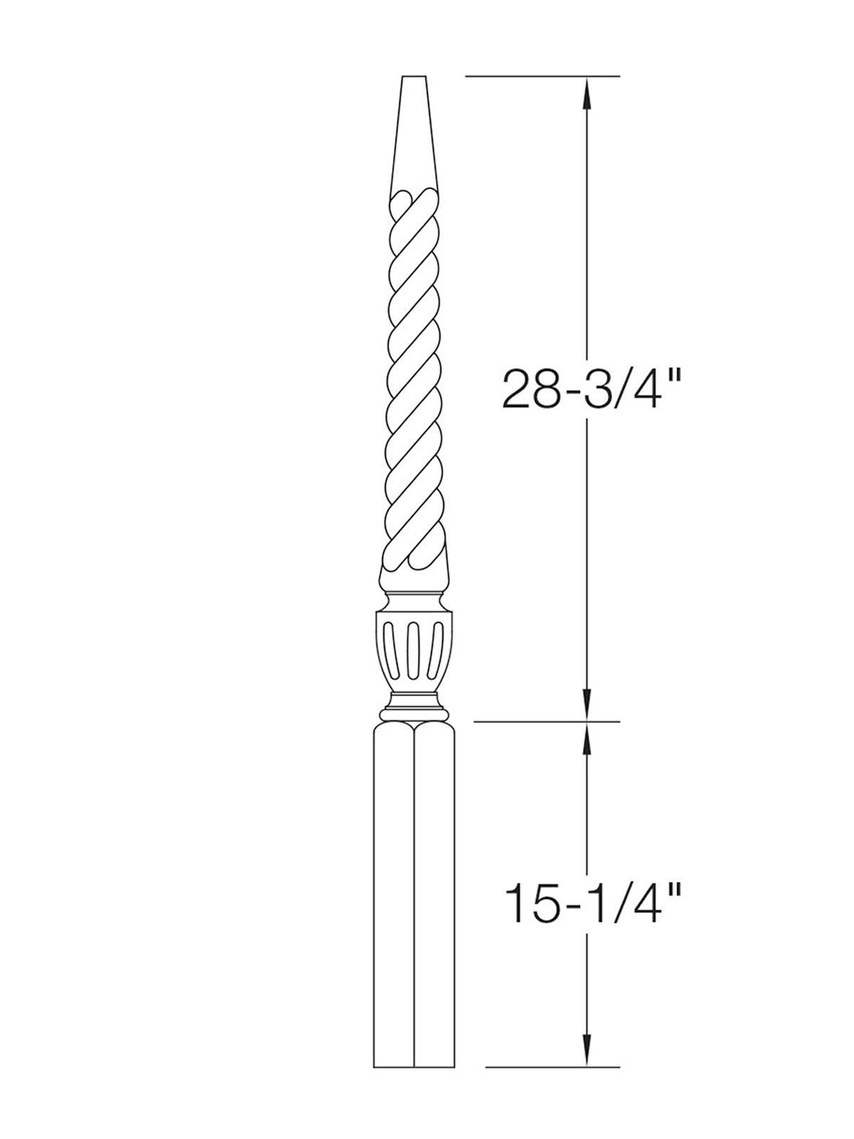 Stockbridge 3013T Stabilizer Newel Post - Twist (3-1/2")