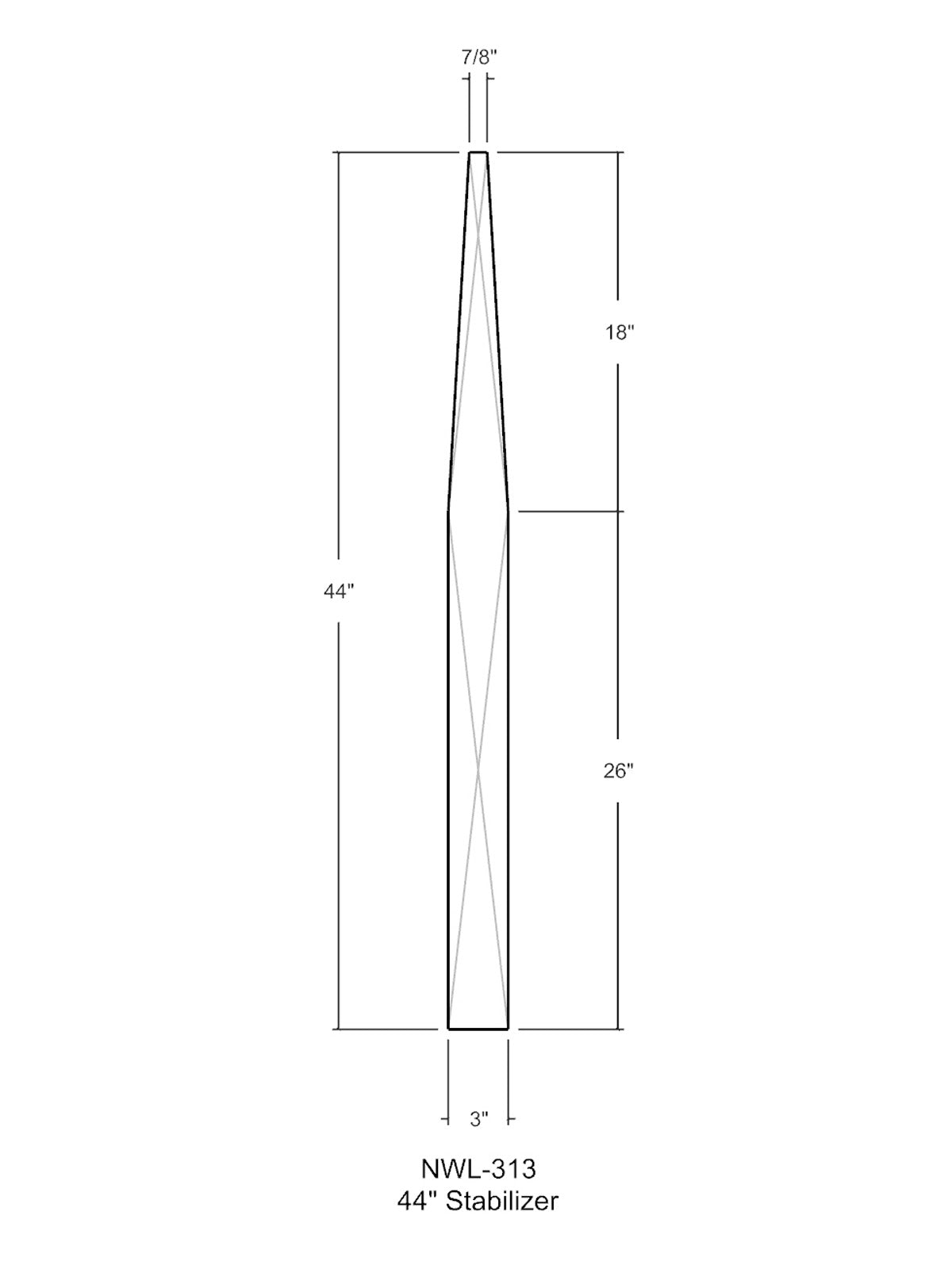 Craftsman 313 Stabilizer Newel Post (3")