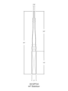 Hampton 3513 Stabilizer Newel Post (3")