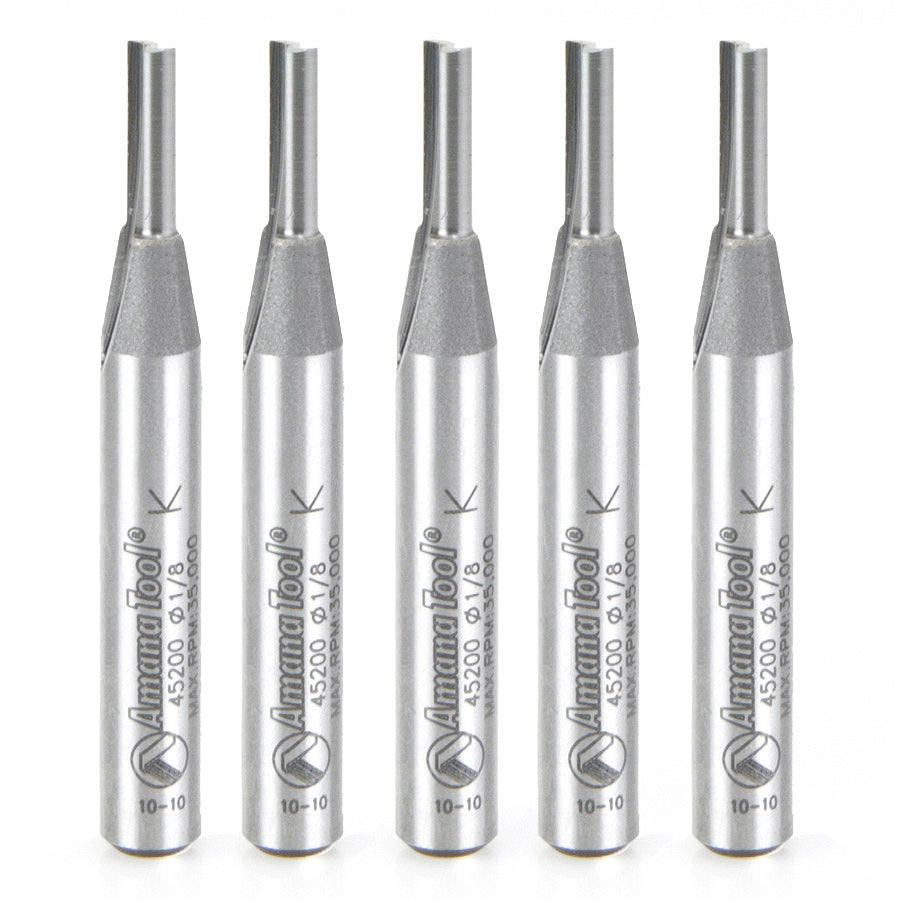 Amana Tool High Production Straight Plunge Router Bits - 1/2 Diameter and Under