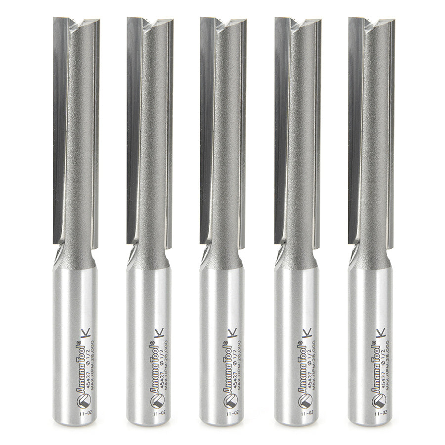 Amana Tool High Production Straight Plunge Router Bits - 1/2 Diameter and Under