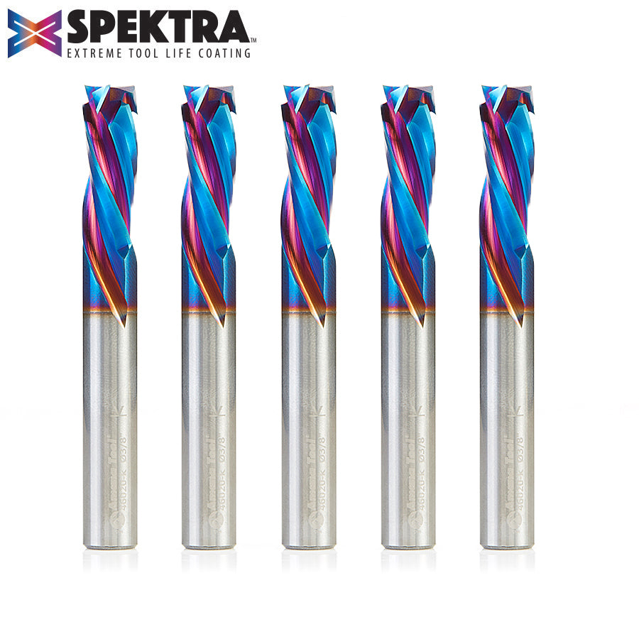 Amana Tool Solid Carbide Spektra™ Extreme Tool Life Coated Mortise Compression Spiral CNC Router Bits