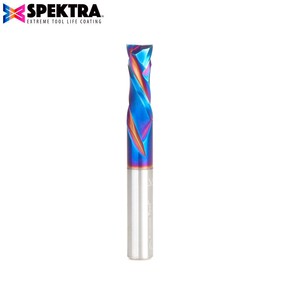 Amana Tool Solid Carbide Spektra™ Extreme Tool Life Coated Compression Spiral CNC Router Bits for MDF, Double Sided Laminate & Veneer Wood Composites