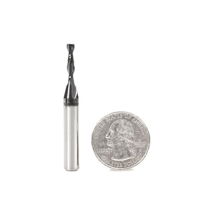 Amana Tool Solid Carbide Spiral Plunge CNC Router Bits - Diamond-Like Carbon (DLC) Coated for Solid Wood