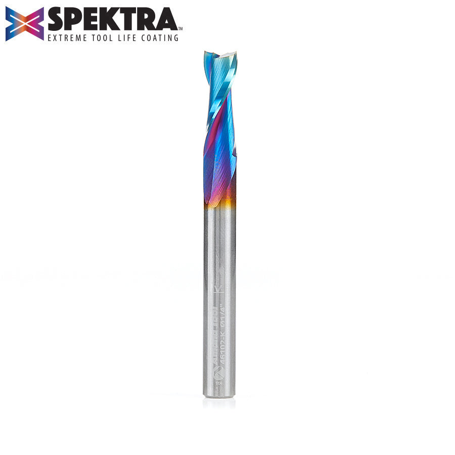 Amana Tool Solid Carbide Spektra™ Extreme Tool Life Coated Spiral 2-Flute Plunge CNC Router Bits