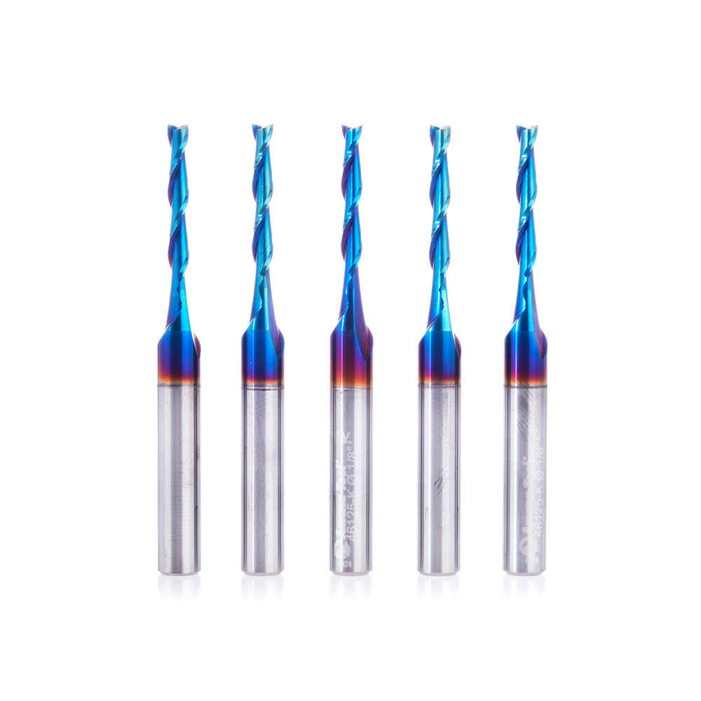 Amana Tool Solid Carbide Spektra™ Extreme Tool Life Coated Spiral 2-Flute Plunge CNC Router Bits