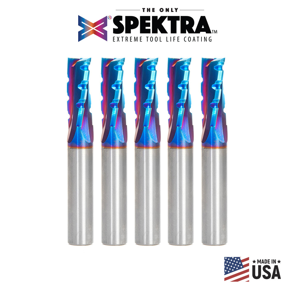 Amana Tool Solid Carbide Spektra™ Extreme Tool Life Coated Spiral Phenolic, Resin and Composite with Chipbreaker Router Bits