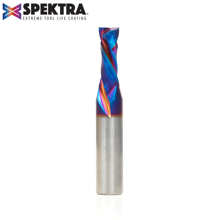 Amana Tool Solid Carbide Spektra™ Extreme Tool Life Coated Compression Spiral CNC Router Bits for MDF, Double Sided Laminate & Veneer Wood Composites