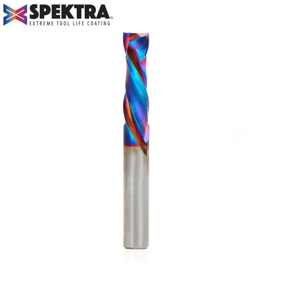 Amana Tool Solid Carbide Spektra™ Extreme Tool Life Coated Compression Spiral CNC Router Bits for MDF, Double Sided Laminate & Veneer Wood Composites