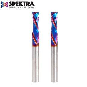 Amana Tool Solid Carbide Spektra™ Extreme Tool Life Coated Compression Spiral CNC Router Bits for MDF, Double Sided Laminate & Veneer Wood Composites