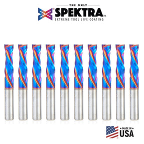 Amana Tool Solid Carbide Spektra™ Extreme Tool Life Coated Compression Spiral CNC Router Bits for MDF, Double Sided Laminate & Veneer Wood Composites