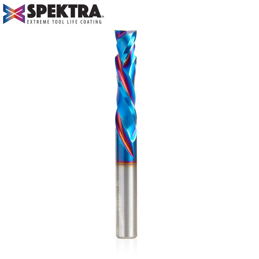 Amana Tool Solid Carbide Spektra™ Extreme Tool Life Coated Compression Spiral CNC Router Bits for MDF, Double Sided Laminate & Veneer Wood Composites