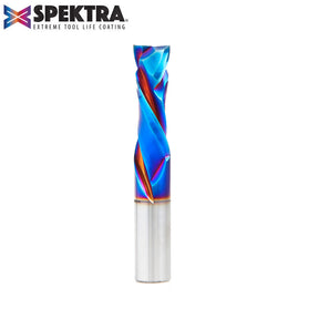 Amana Tool Solid Carbide Spektra™ Extreme Tool Life Coated Compression Spiral CNC Router Bits for MDF, Double Sided Laminate & Veneer Wood Composites