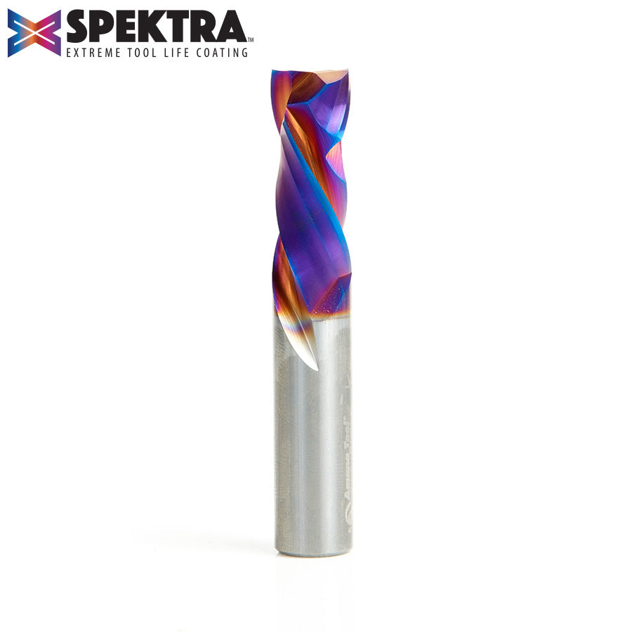 Amana Tool Solid Carbide Spektra™ Extreme Tool Life Coated Compression Spiral CNC Router Bits for MDF, Double Sided Laminate & Veneer Wood Composites