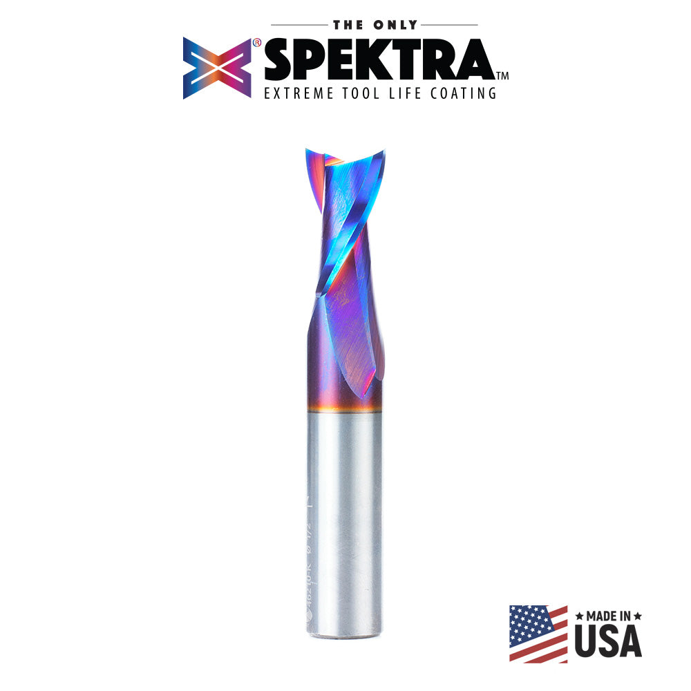 Amana Tool Solid Carbide Spektra™ Extreme Tool Life Coated Spiral 2-Flute Plunge CNC Router Bits