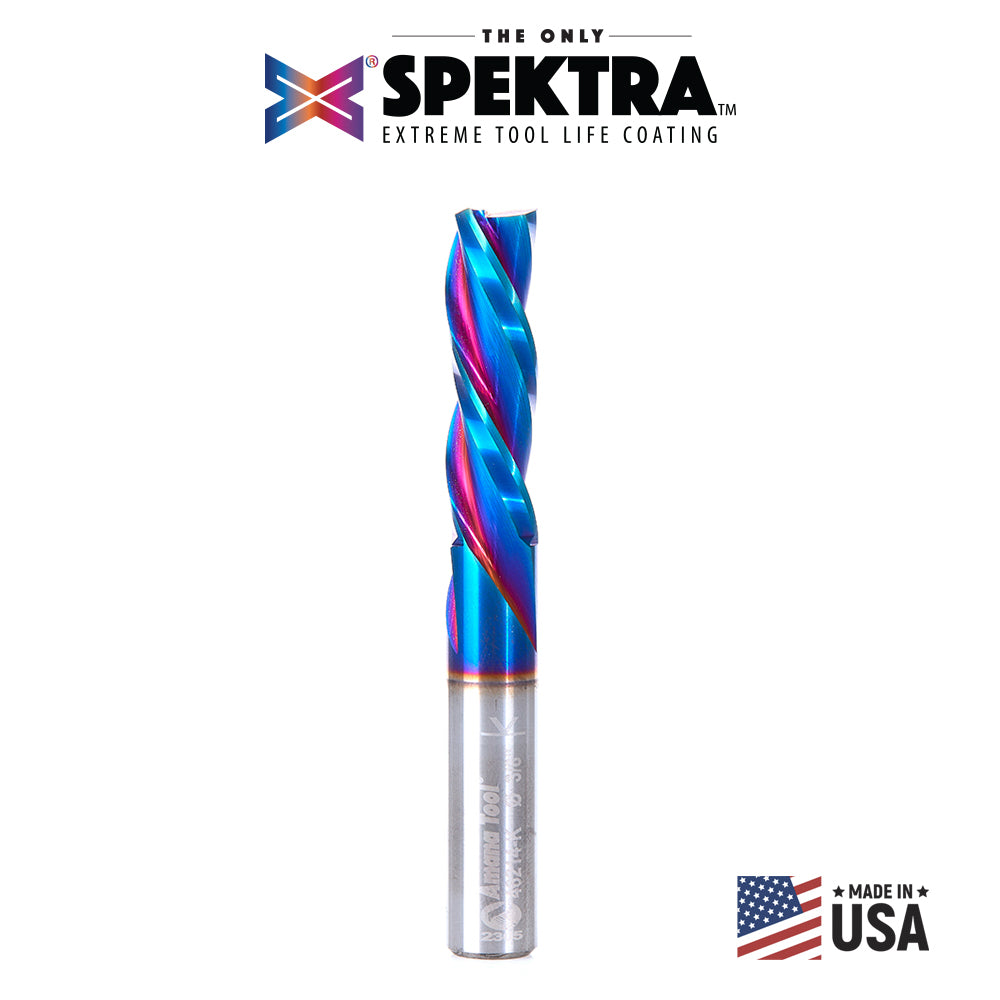 Amana Tool Solid Carbide Spektra™ Extreme Tool Life Coated Spiral 3-Flute Plunge CNC Router Bits