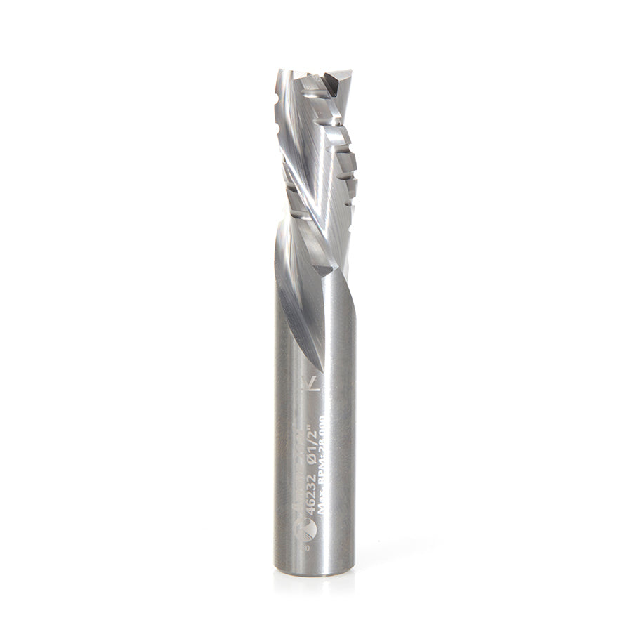 Amana Tool Solid Carbide Spiral 3 Flute CNC Router Bits with Chipbreaker