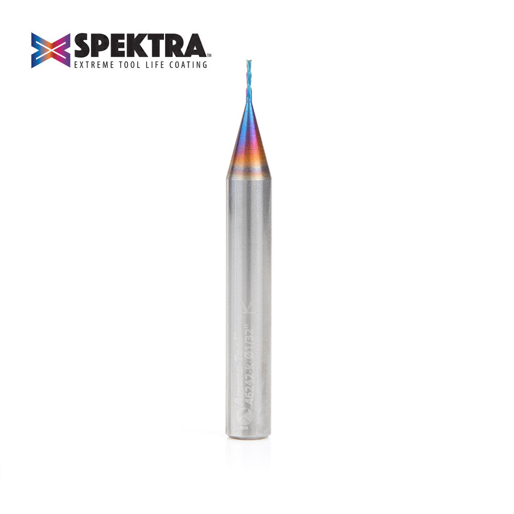 Amana Tool Solid Carbide Spektra™ Extreme Tool Life Coated Spiral 2-Flute Plunge CNC Router Bits