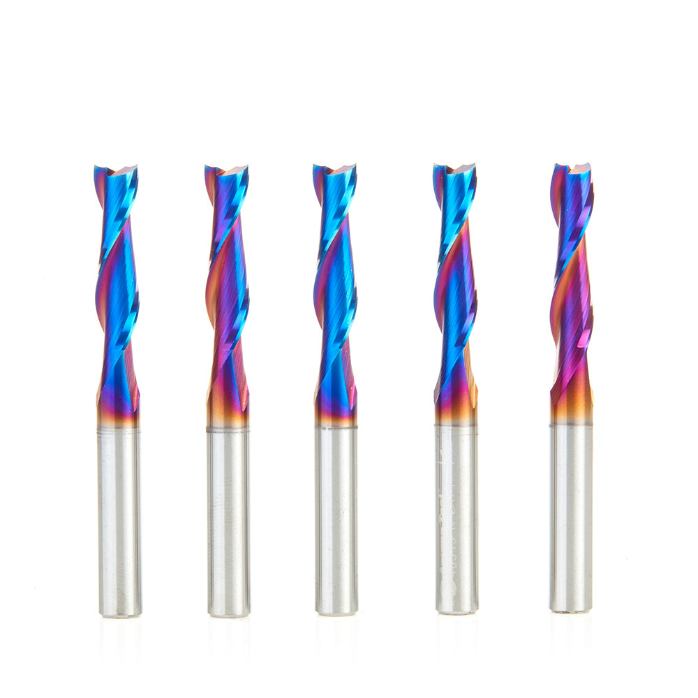 Amana Tool Solid Carbide Spektra™ Extreme Tool Life Coated Spiral 2-Flute Plunge CNC Router Bits