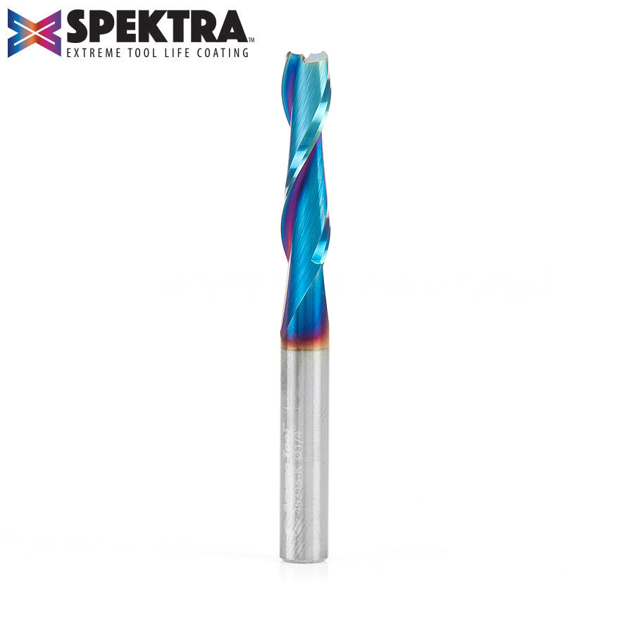 Amana Tool Solid Carbide Spektra™ Extreme Tool Life Coated Spiral 2-Flute Plunge CNC Router Bits