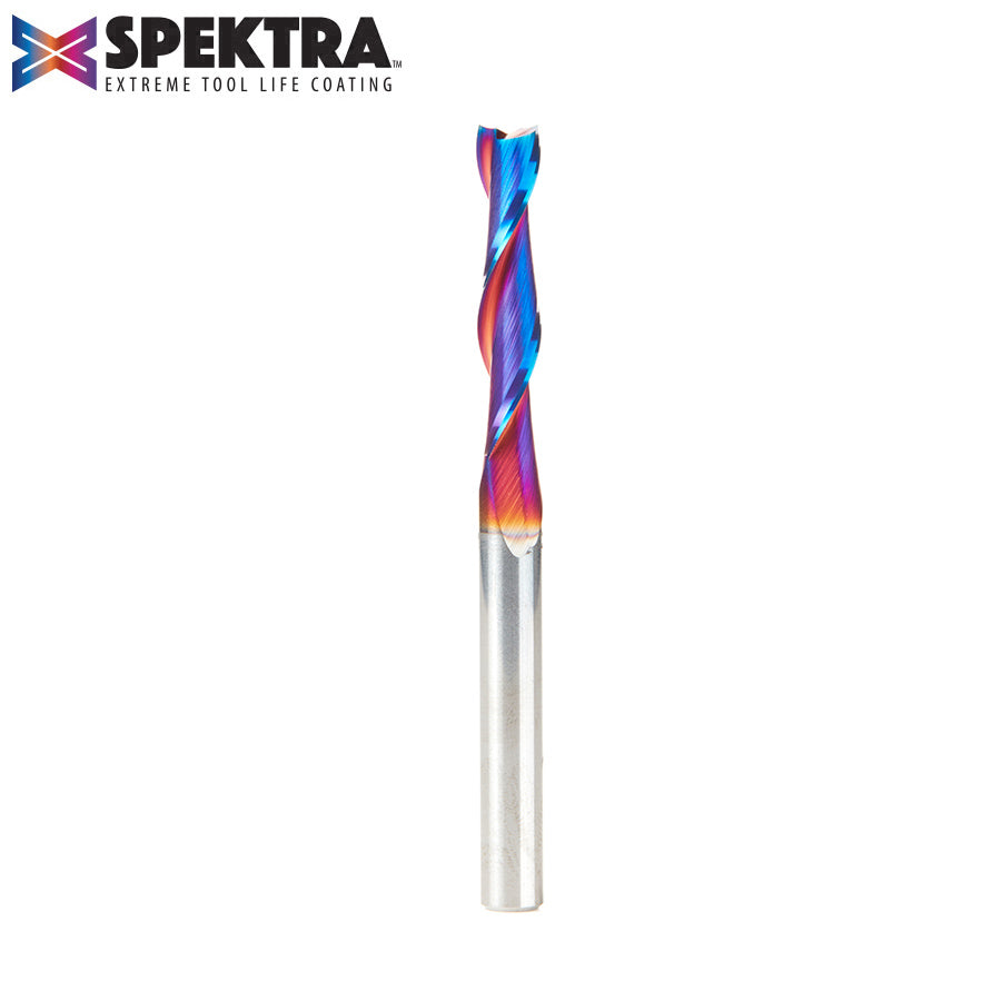 Amana Tool Solid Carbide Spektra™ Extreme Tool Life Coated Spiral 2-Flute Plunge CNC Router Bits