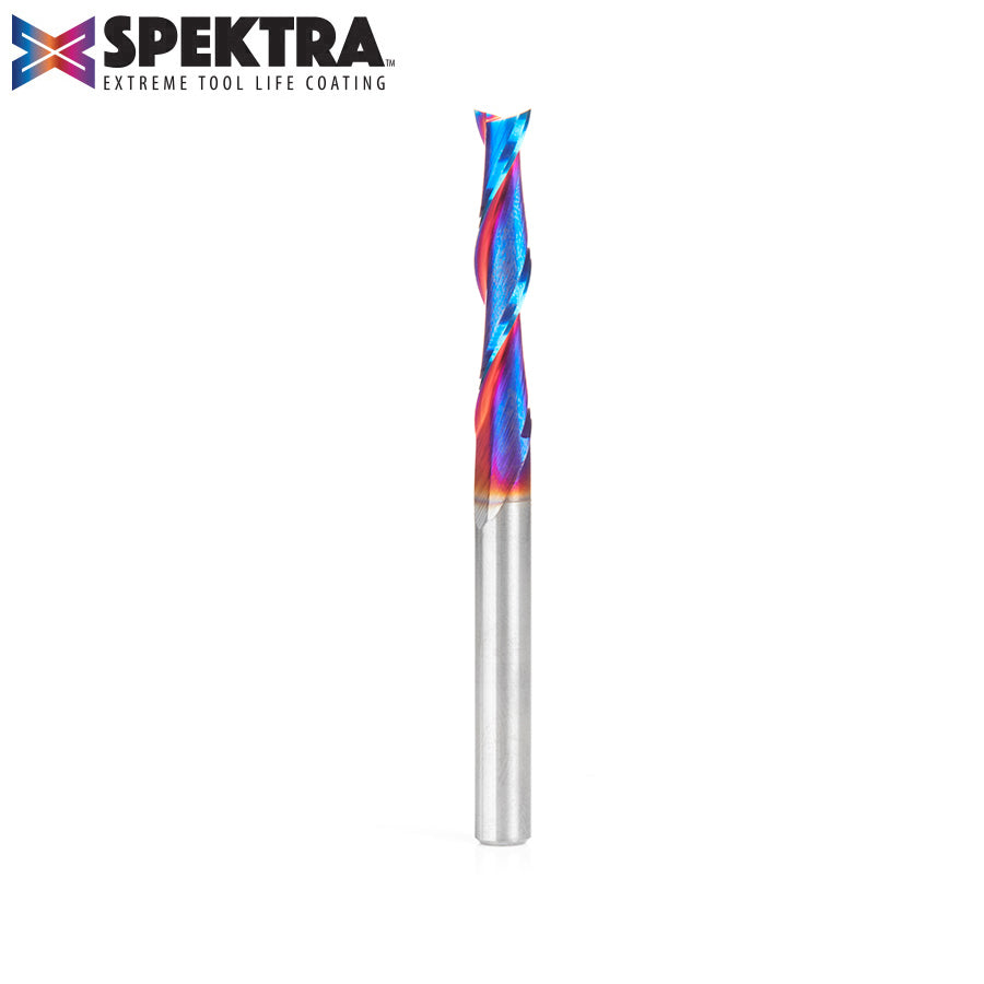 Amana Tool Solid Carbide Spektra™ Extreme Tool Life Coated Spiral 2-Flute Plunge CNC Router Bits