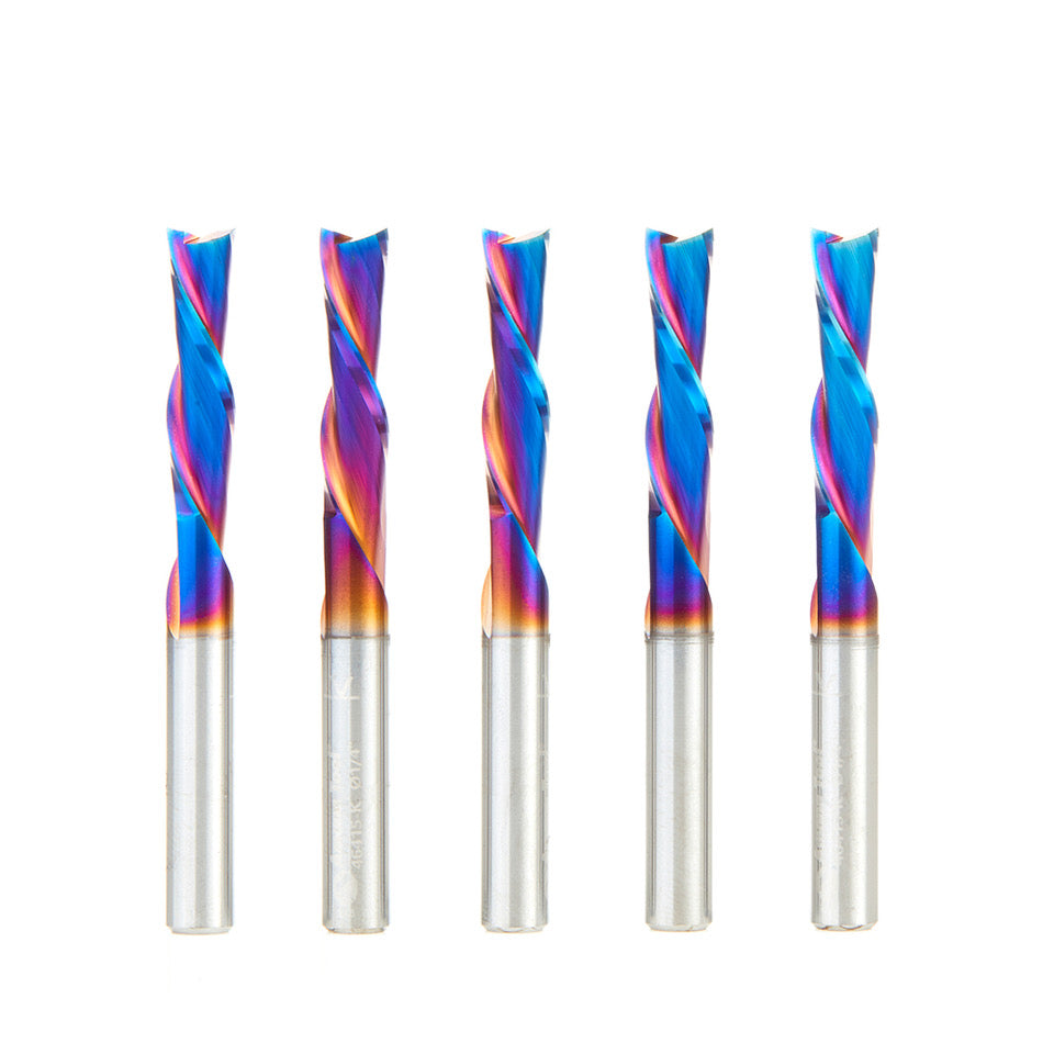 Amana Tool Solid Carbide Spektra™ Extreme Tool Life Coated Spiral 2-Flute Plunge CNC Router Bits