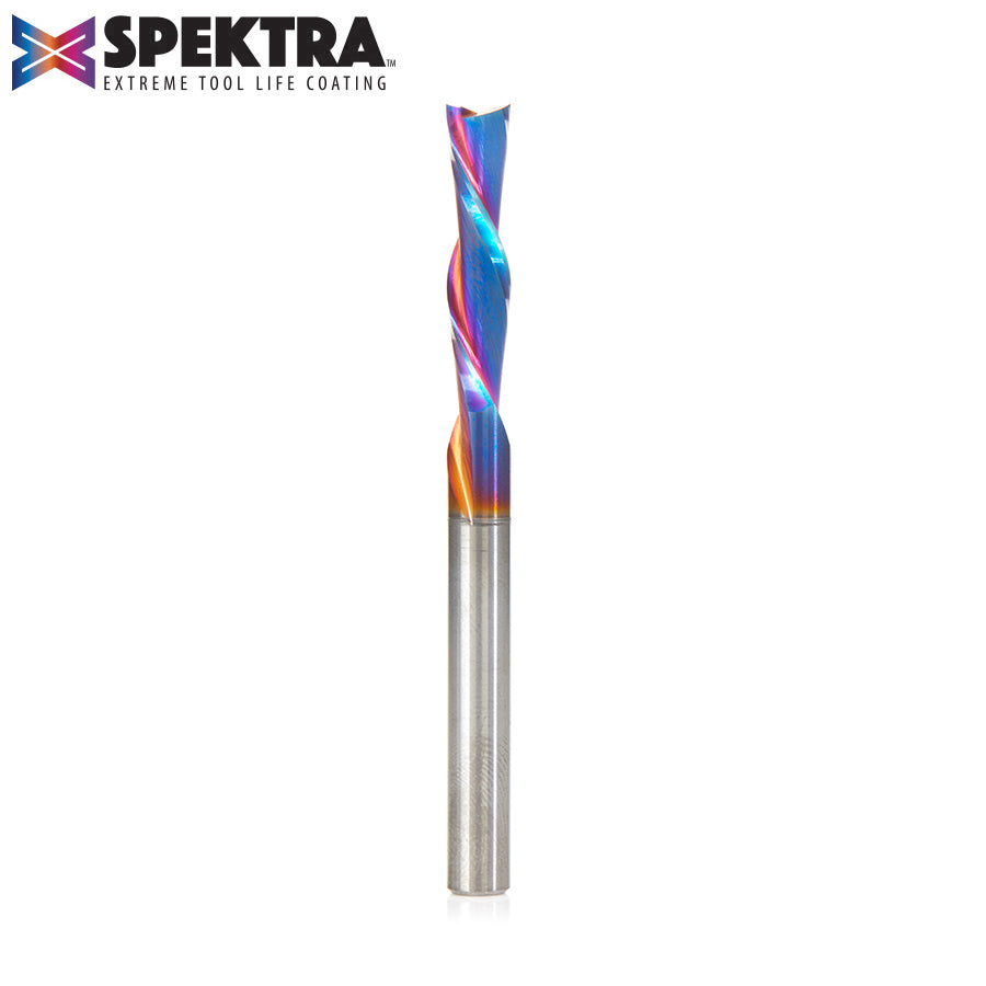 Amana Tool Solid Carbide Spektra™ Extreme Tool Life Coated Spiral 2-Flute Plunge CNC Router Bits