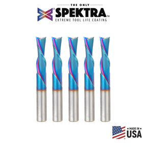 Amana Tool Solid Carbide Spektra™ Extreme Tool Life Coated Spiral 2-Flute Plunge CNC Router Bits