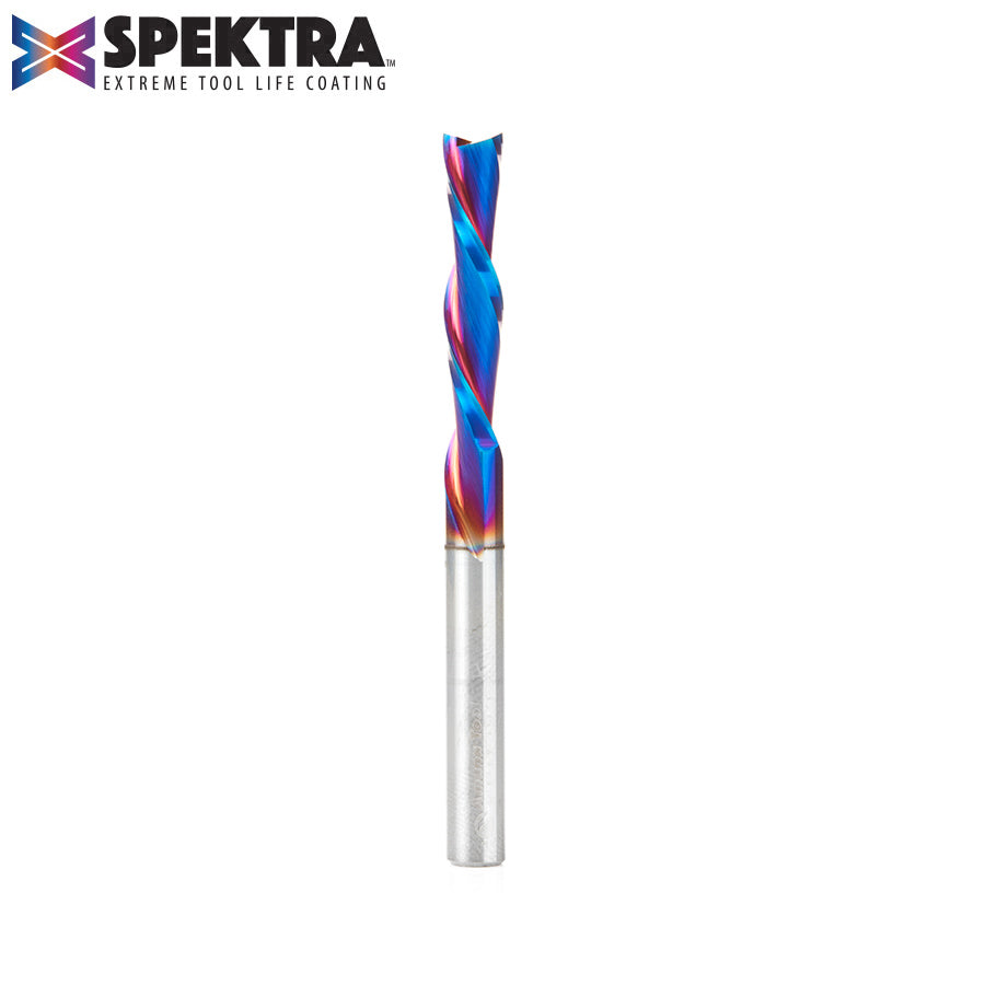 Amana Tool Solid Carbide Spektra™ Extreme Tool Life Coated Spiral 2-Flute Plunge CNC Router Bits