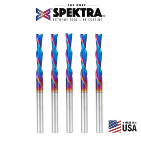 Amana Tool Solid Carbide Spektra™ Extreme Tool Life Coated Spiral 2-Flute Plunge CNC Router Bits