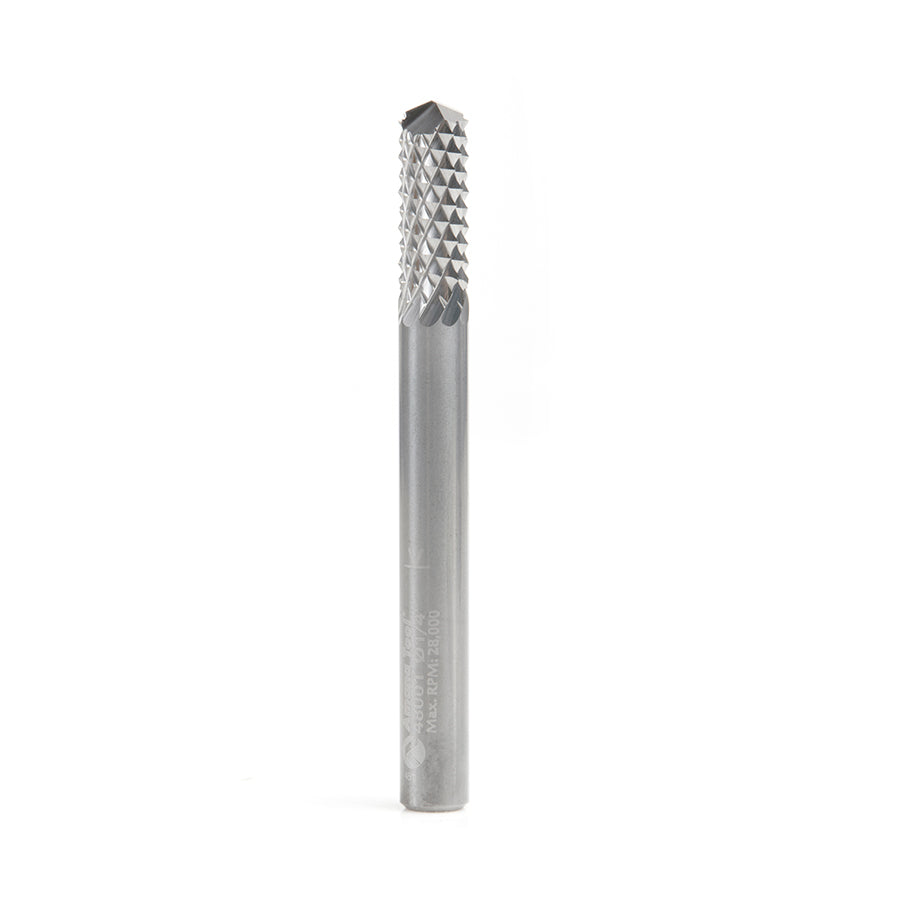 #option_48001 Medium Burr w 135 Deg Drill Point 1/4 Dia x 3/4 x 1/4 Shank