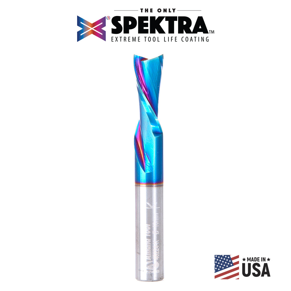 Amana Tool Solid Carbide Spektra™ Extreme Tool Life Coated Spiral 2-Flute Plunge CNC Router Bits