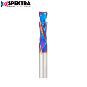 Amana Tool Solid Carbide Spektra™ Extreme Tool Life Coated Compression Spiral CNC Router Bits for MDF, Double Sided Laminate & Veneer Wood Composites