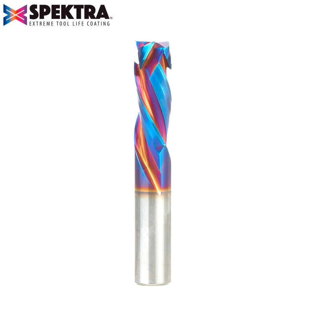 Amana Tool Solid Carbide Spektra™ Extreme Tool Life Coated Compression Spiral CNC Router Bits for MDF, Double Sided Laminate & Veneer Wood Composites