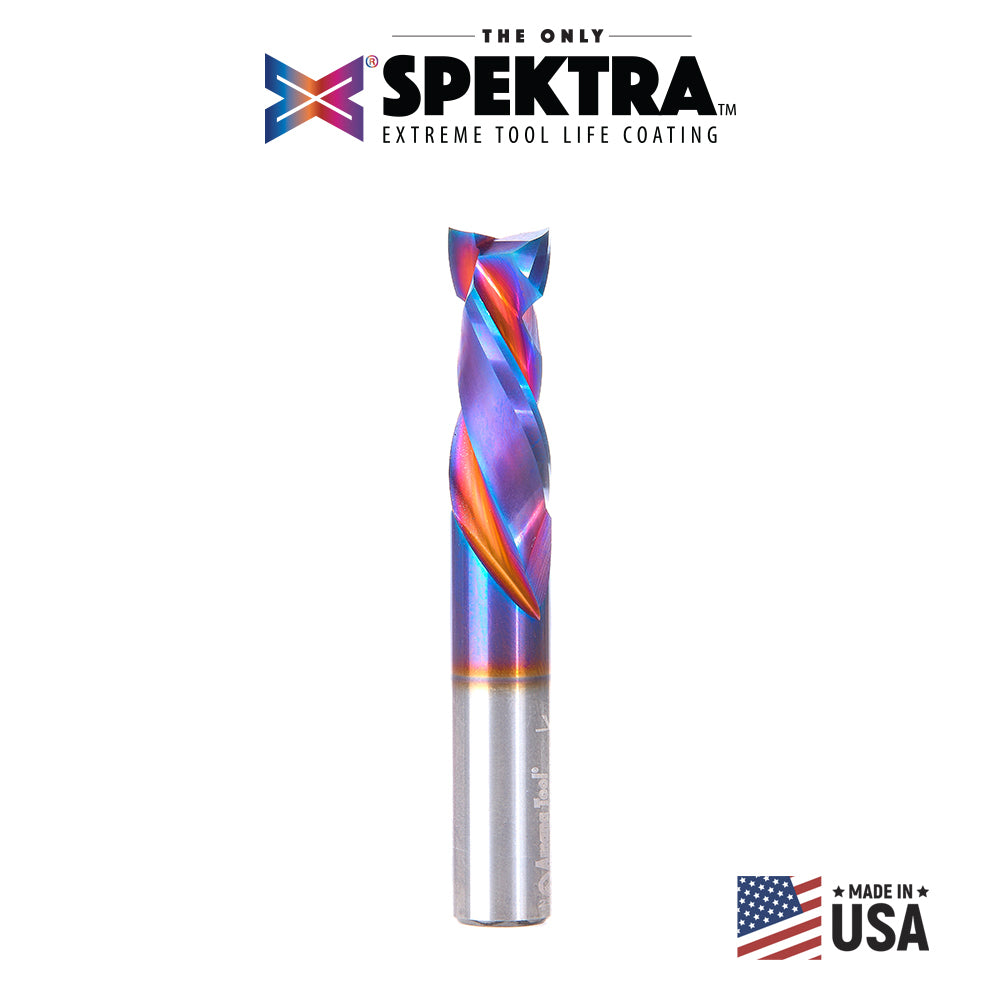 Amana Tool Solid Carbide Spektra™ Extreme Tool Life Coated Mortise Compression Spiral CNC Router Bits