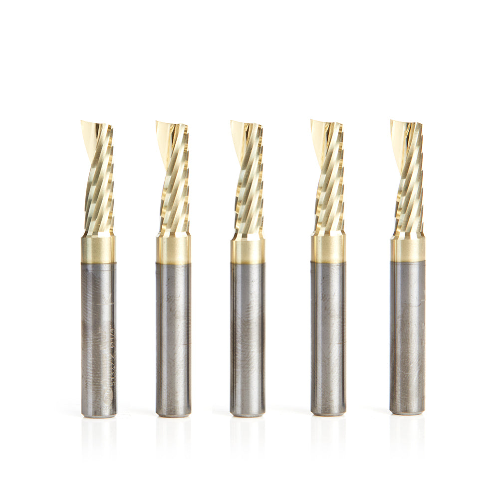 Amana Tool Solid Carbide Aluminum Spiral 'O' Flute CNC Zirconium Nitride (ZrN) Coated Router Bits