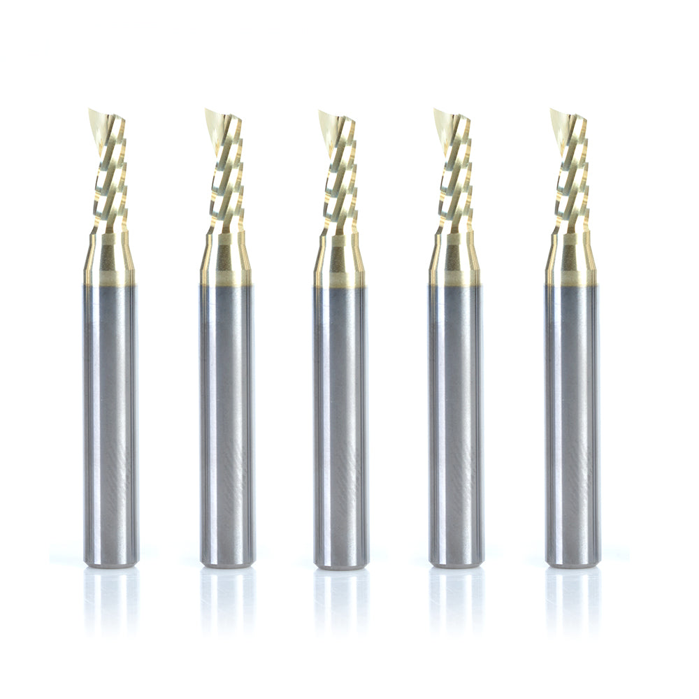 Amana Tool Solid Carbide Aluminum Spiral 'O' Flute CNC Zirconium Nitride (ZrN) Coated Router Bits