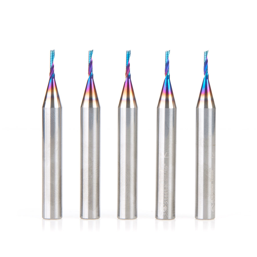 Amana Tool Solid Carbide Spektra™ Extreme Tool Life Coated Spiral 'O' Flute Plastic Cutting CNC Router Bits