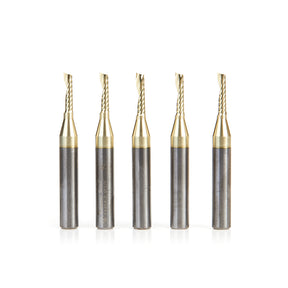 Amana Tool Solid Carbide Aluminum Spiral 'O' Flute CNC Zirconium Nitride (ZrN) Coated Router Bits