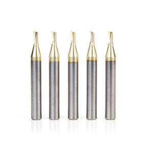 Amana Tool Solid Carbide Aluminum Spiral 'O' Flute CNC Zirconium Nitride (ZrN) Coated Router Bits