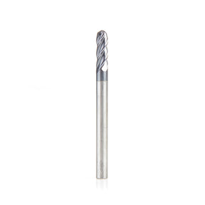 Amana Tool High Performance Solid Carbide CNC Steel, Stainless Steel & Composite Cutting Variable Spiral Ball Nose AlTiN Coated Router Bits/End Mills