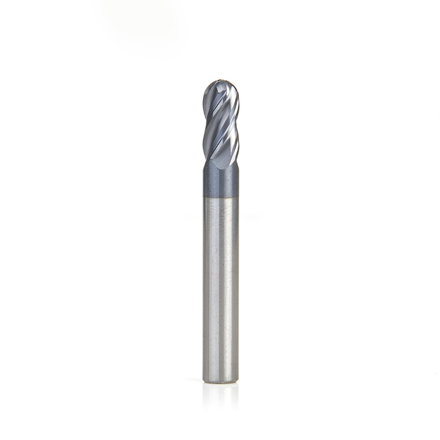 Amana Tool High Performance Solid Carbide CNC Steel, Stainless Steel & Composite Cutting Variable Spiral Ball Nose AlTiN Coated Router Bits/End Mills