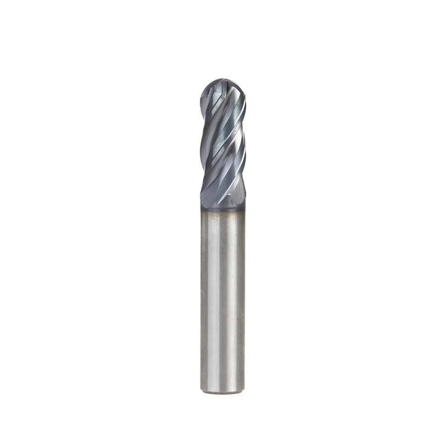 Amana Tool High Performance Solid Carbide CNC Steel, Stainless Steel & Composite Cutting Variable Spiral Ball Nose AlTiN Coated Router Bits/End Mills