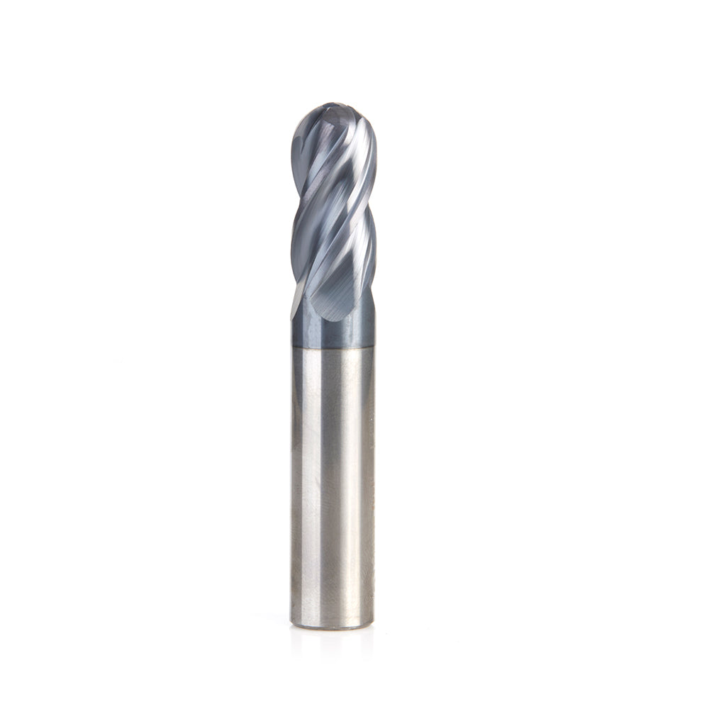 Amana Tool High Performance Solid Carbide CNC Steel, Stainless Steel & Composite Cutting Variable Spiral Ball Nose AlTiN Coated Router Bits/End Mills