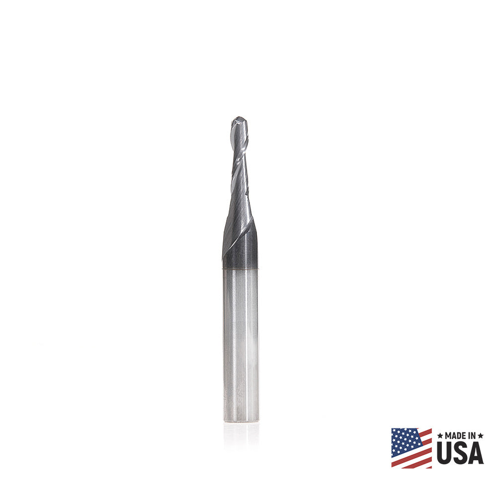 Amana Tool High Performance Solid Carbide CNC Steel, Stainless Steel & Composite Cutting Variable Spiral Ball Nose AlTiN Coated Router Bits/End Mills