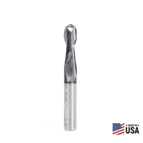 Amana Tool High Performance Solid Carbide CNC Steel, Stainless Steel & Composite Cutting Variable Spiral Ball Nose AlTiN Coated Router Bits/End Mills